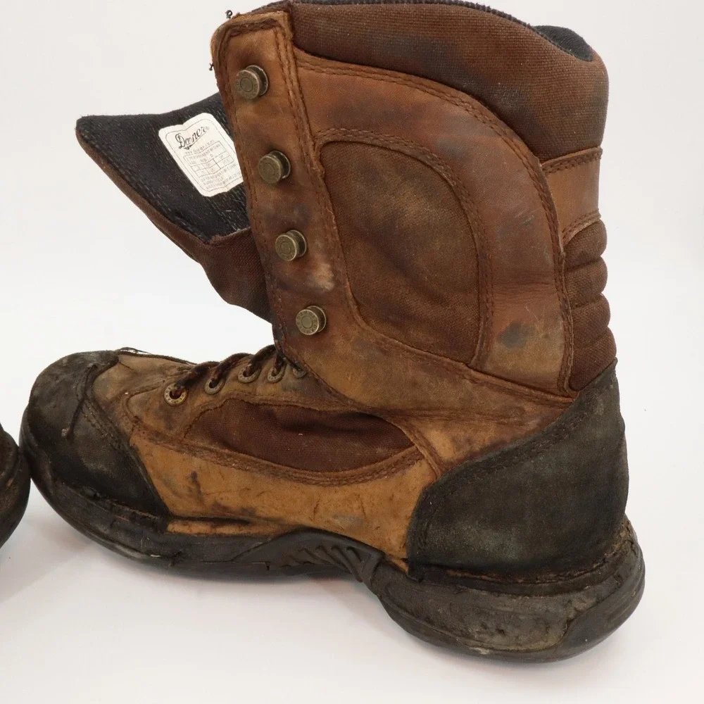 Danner Pronghorn‎ Hunting Boots Mens 11 Brown 8 Inch Leather 42282 with Cleats